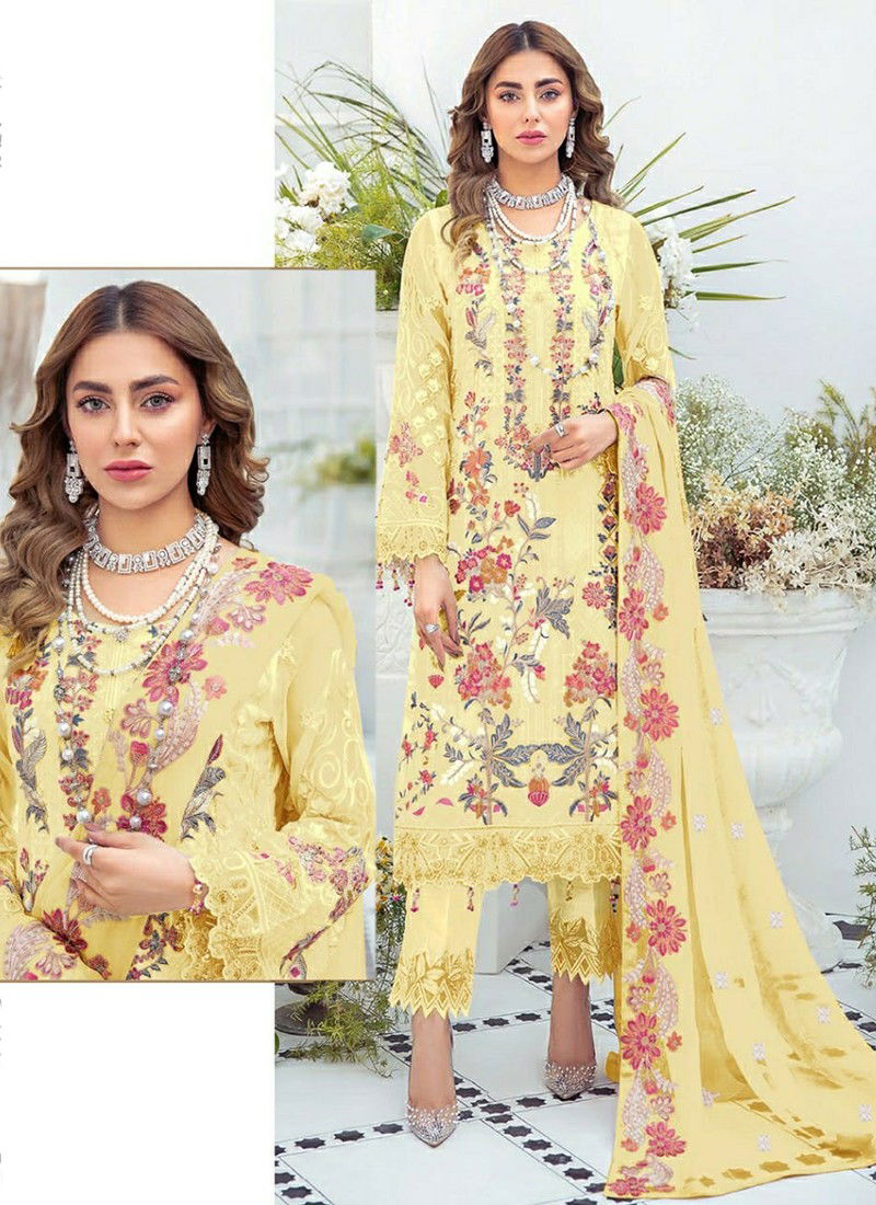R 432 NX Ramsha Latest Designer Georgette Salwaar Suit Collection